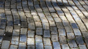 Cobblestones made from the materials in ships' ballast many years ago