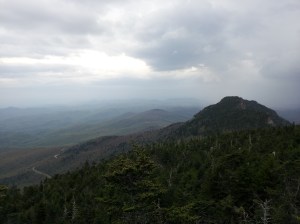 View from Calloway Peak in the Blue Ridge Mountains, the storm on the right caught up to us and rained on our hike back down
