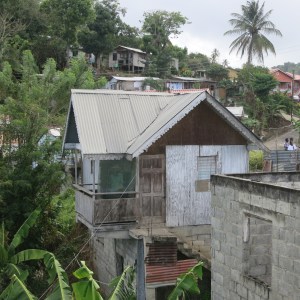 Our neighborhood in Marigot. The two near houses both appear to be unoccupied at present.