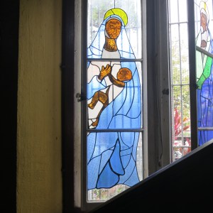 One of the depictions of Mary and baby Jesus in the Castries Cathedral