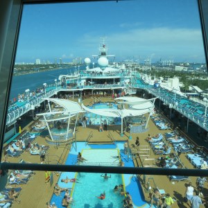 Our cruise boat. Note the two hot tubs and two swimming pools.
