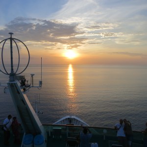 Cruise boat sunset