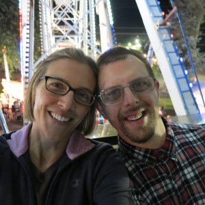 Megan and Adam riding the Ferris Wheel at Ulster County Fair