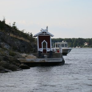 Many houses on near the shore have a small sauna building right down on the water.