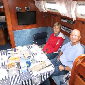 Sven and Eva on Season, Sven's boat.