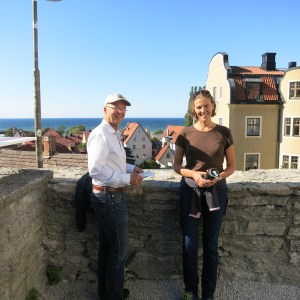Visby, Gotland. Megan and Sven enjoying the view from one of Sven's favorite places