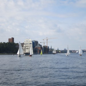 As we sailed into Stockholm, we passed through a fleet of old wooden sailboats.