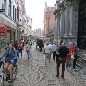 Busy street in Bruges. The 120,000 residents deal with over 3 million tourists each year.