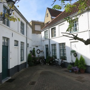A quiet dead-end courtyard we stumbled into while exploring Bruges.