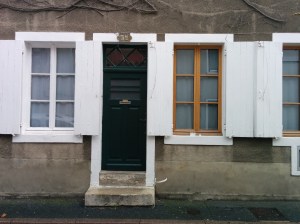 The front door and windows to Jim's old house, in 2014.