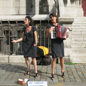 Very fun buskers outside Sacre Coeur. They were singing harmony and hamming it up.