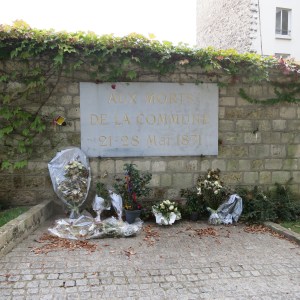 A revolutionist socialist group ruled Paris briefly in 1871, until they were defeated by the government. The final 200 retreated to the cemetery and lost a battle there. Those who survived the battle were executed at this site.