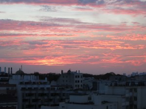 Sunset view from our balcony.