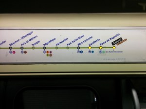 Lighted map in the train, indicating we were stopped at Gambetta. Where is Gambetta?