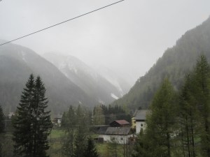 We took the train from Paris to Croatia, passing through the Alps in Austria and Slovenia. It was snowing and the hills showed recent snowfall from the night before.
