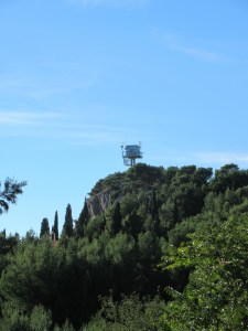 We have seen many fire lookouts in Croatia. This one overlooks a large forested park/peninsula on the edge of Split. The locals tell us it is staffed 24/7, 365 days a year.