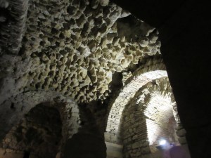 1700-year-old Roman construction is very sturdy but shows signs of time passing in the cellars.
