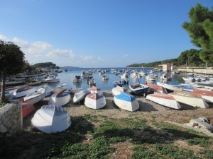 One of the many small bays in Hvar town. These are mostly fishing boats. In the summer, these waters are far more crowded with yachts.