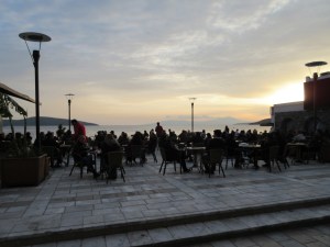 One of the busy waterfront cafes in Bodrum.