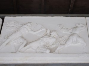 A carving from the Mausoleum shows Greeks fighting the Amazons.