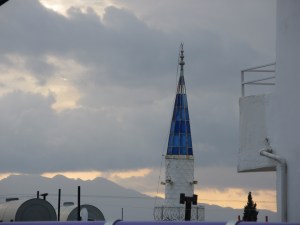 The minarets around the Bodrum Peninsula are mostly topped with blue glass.