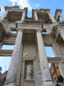 Celsus Library, looking up.