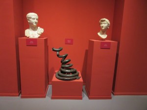 This trio was found in this arrangement at Terrace House. A couple and their bronze snake.