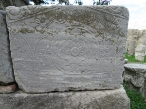 Delicate carved stone in the Kos Castle