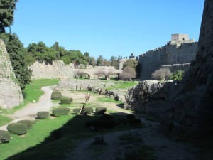 The moat around Rhodes. Today it is a frequent walking and jogging path.