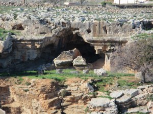 A Hellenistic funerary monument above Lindos. The rocks at the cave entrance were carved. Unfortunately the roof fell in long ago.