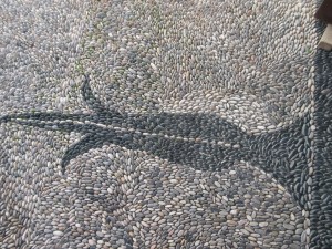 On the Greek islands we visited cobbles are made from river stones turned on their sides. If you look closely, you can see many of these stones are worn flat on the upper edge.