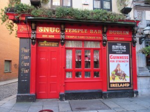 The Snug Bar in the Temple Bar district. Note the Guinness poster.