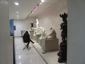 An artist sketching at The National Gallery.