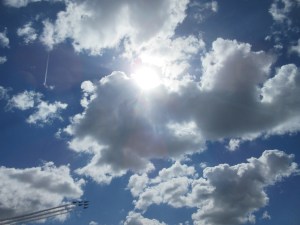 Thunderbirds roar over the racetrack, Daytona 500.