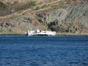 We saw three wrecked catamarans washed ashore. A reminder of the annual hurricane season. 