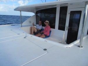 Sven and Eva in the forward lounge.