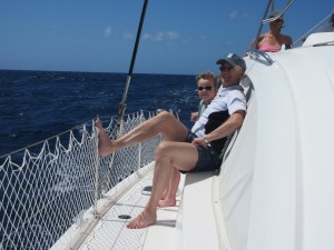 Jackson and Sven enjoying the sun, wind, and view.