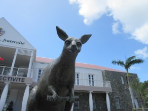 One afternoon Jackson borrowed our camera to take pictures of what caught his attention. This bronze sculpture in Gustavia is looking right at him.