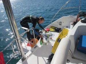Mojito Woman setting up the bar.
