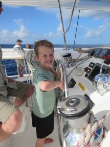Captain Jackson at the helm.